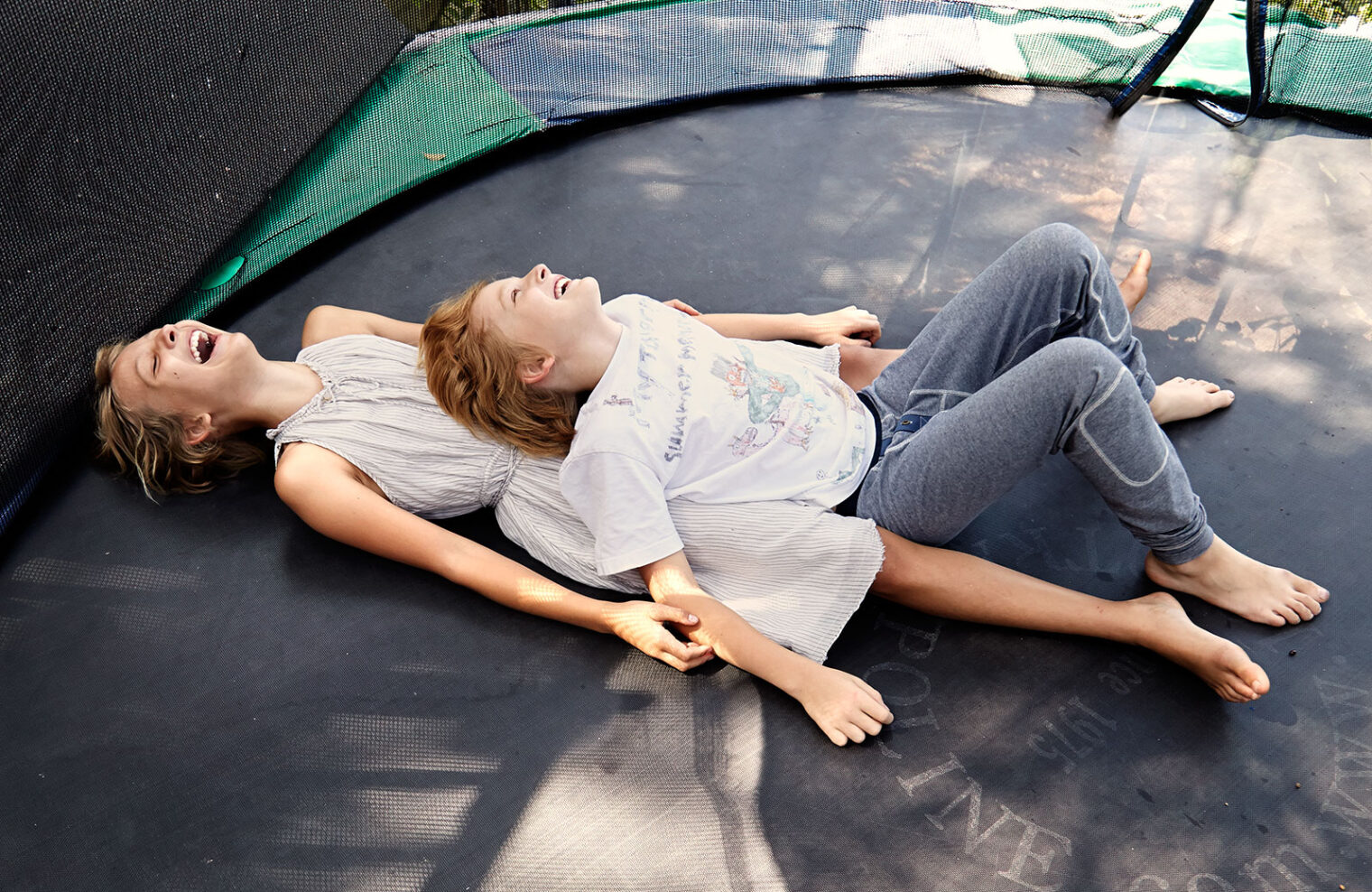 brother, sister, trampoline, jumping,